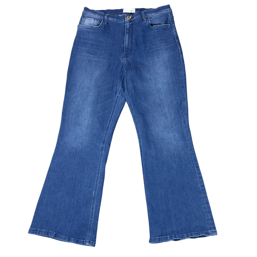 Current/Elliott Flare Jeans Women 32 Blue Excellent High Rise Stretch Denim Boho